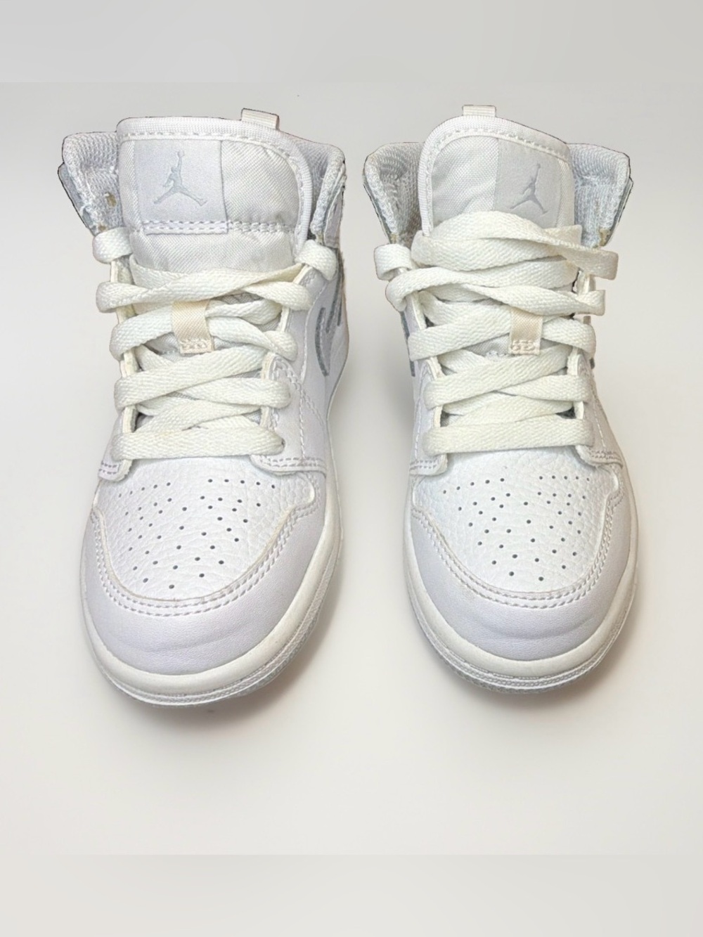 Jordan 1 Mid Preschool White Pure Platinum 11C